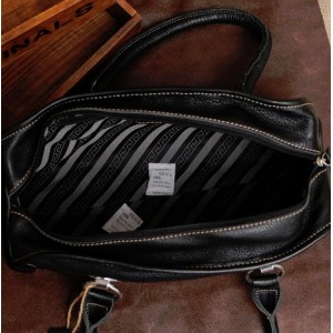 black leather handbag