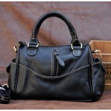 black Leather vintage messenger bag