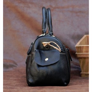 black leather weekend bag