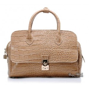Cross body leather handbag, crocodile leather handbag