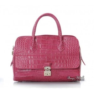 rose crocodile leather handbag