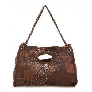 Brown leather satchel handbag, cheap leather handbag