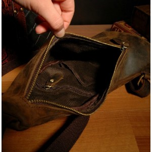 vintage Leather strap backpack
