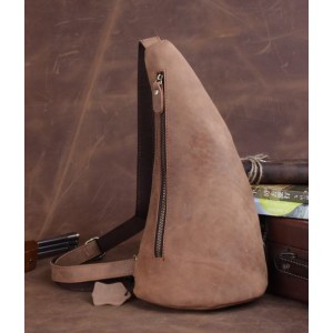 apricot Leather strap backpack