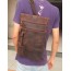 coffee leather strap bag