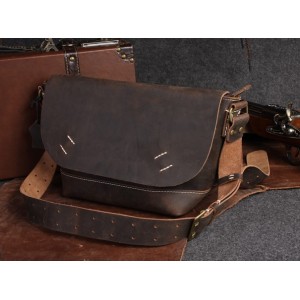 vintage Leather messenger bag for school