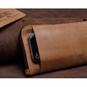 mens long leather wallet