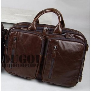 Leather briefcase messenger bag