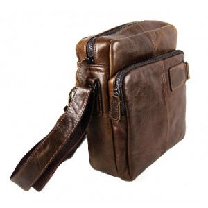 coffee Men leather shoulder bag
