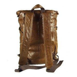 brown Leather backpack for men