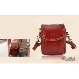 red Cowhide mini messenger bag