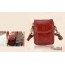 red Cowhide mini messenger bag