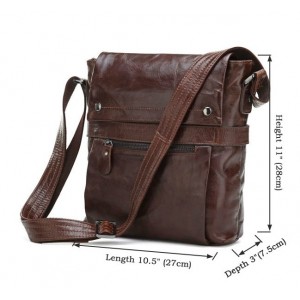 coffee Leather messenger bag for men