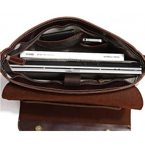 vintage leather flapover briefcase