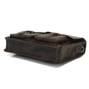 coffee leather document briefcase