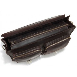 retro leather document briefcase