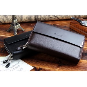 coffee large leather clutch