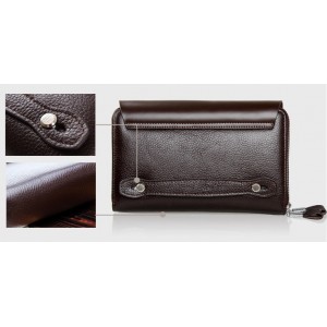 cowhide large leather clutch