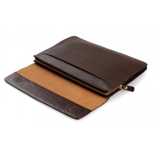 coffee Leather envelope clutch