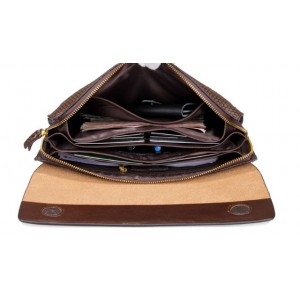 coffee leather paper bag clutch