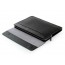 black leather paper bag clutch