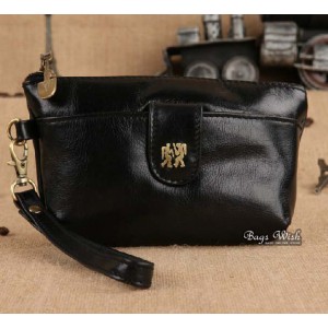 black Fine leather purse,