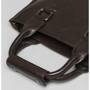 coffee distressed leather messenger bag