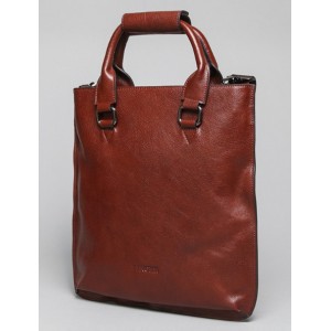 red distressed leather messenger bag