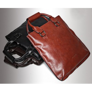 brown distressed leather messenger bag