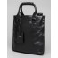 black distressed leather messenger bag