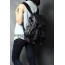 black leather travel backpack