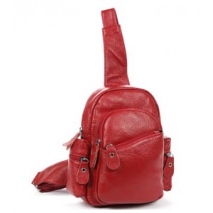 red backpack one strap