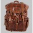brown leather travel backpack