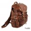 Punk leather satchel bag black, brown leather travel backpack
