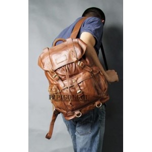 mens leather travel backpack