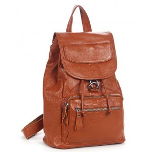 brown leather back pack