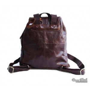 coffee Leather satchel backpack