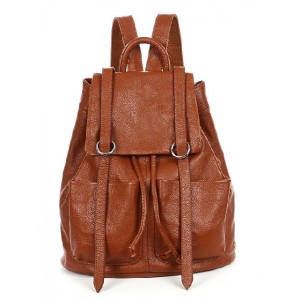 Black leather backpack purse, canvas rucksack backpack