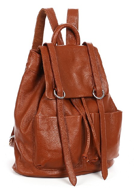 Black leather backpack purse, canvas rucksack backpack - BagsWish