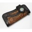 black Hand carved leather wallet