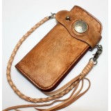 Hand tooled leather wallet, leather coin wallet