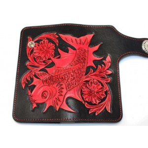 Handcrafted leather wallet red