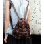 womens old school leather backpack
