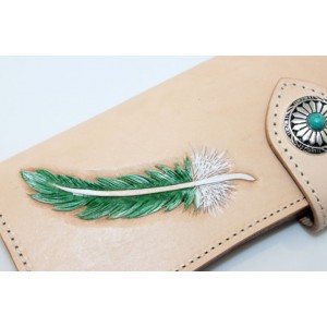 khaki high quality leather wallet