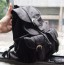 Leather satchel backpack black