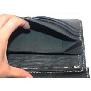 mens Blue leather wallet