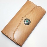 Handmade leather wallet, leather checkbook wallet