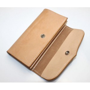 khaki Handmade leather wallet