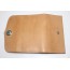 khaki leather checkbook wallet