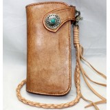 Handmade leather biker wallet, leather coin purse